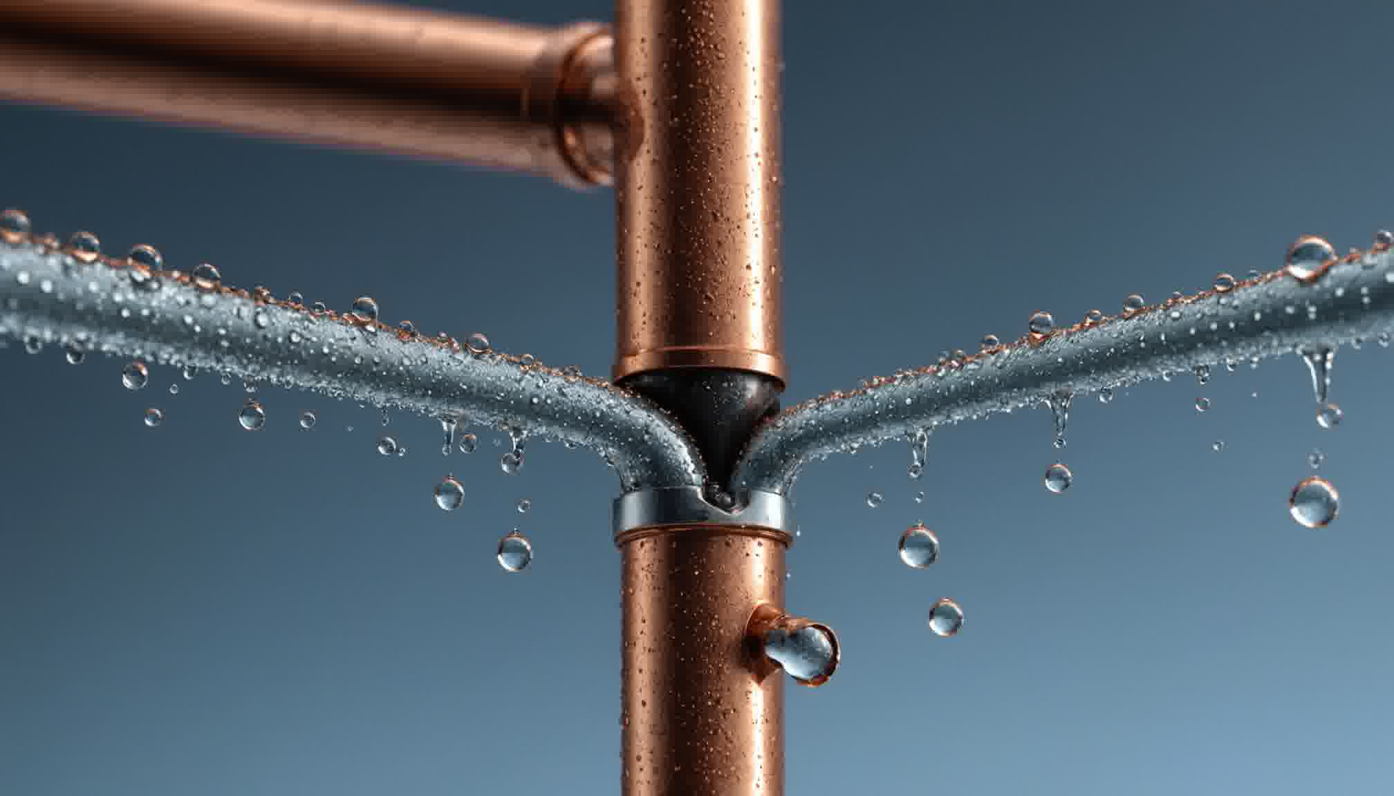 Water droplets condensing and running off chilled copper piping: the moisture a given humidity ratio releases once a surface falls below the dew point